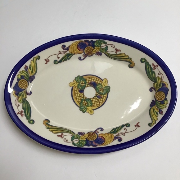 Serving Platter Homer Laughlin Seville Pattern Cobalt Blue Large USA Vintage - Picture 6 of 12